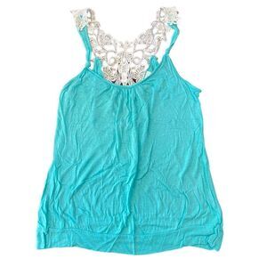 Touch Blue Tank full lace back Size Medium